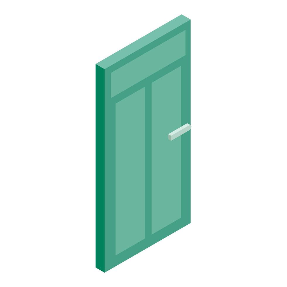 groen interieur deur icoon, tekenfilm stijl vector
