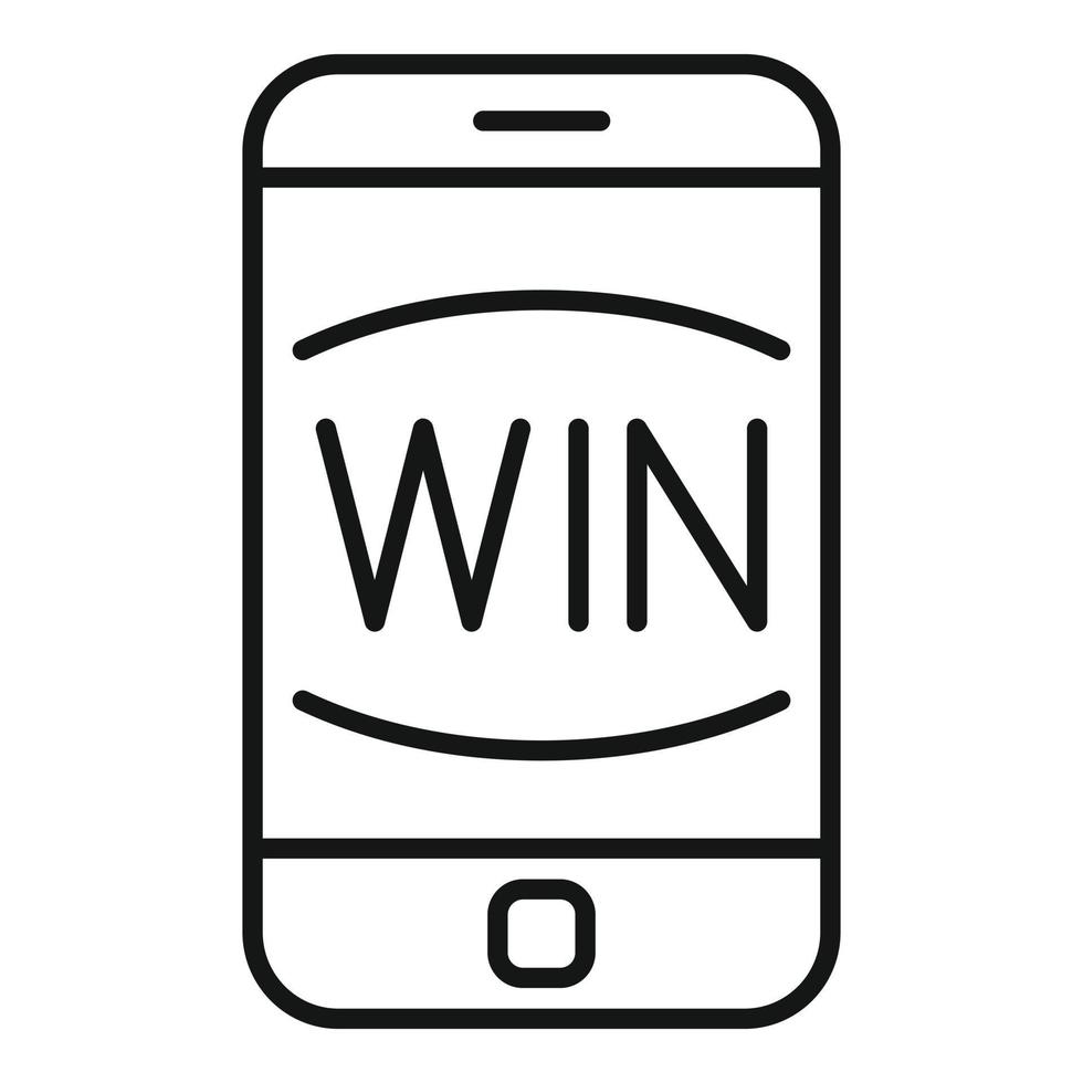 loterij smartphone winnen icoon schets vector. mobiel spel casino vector