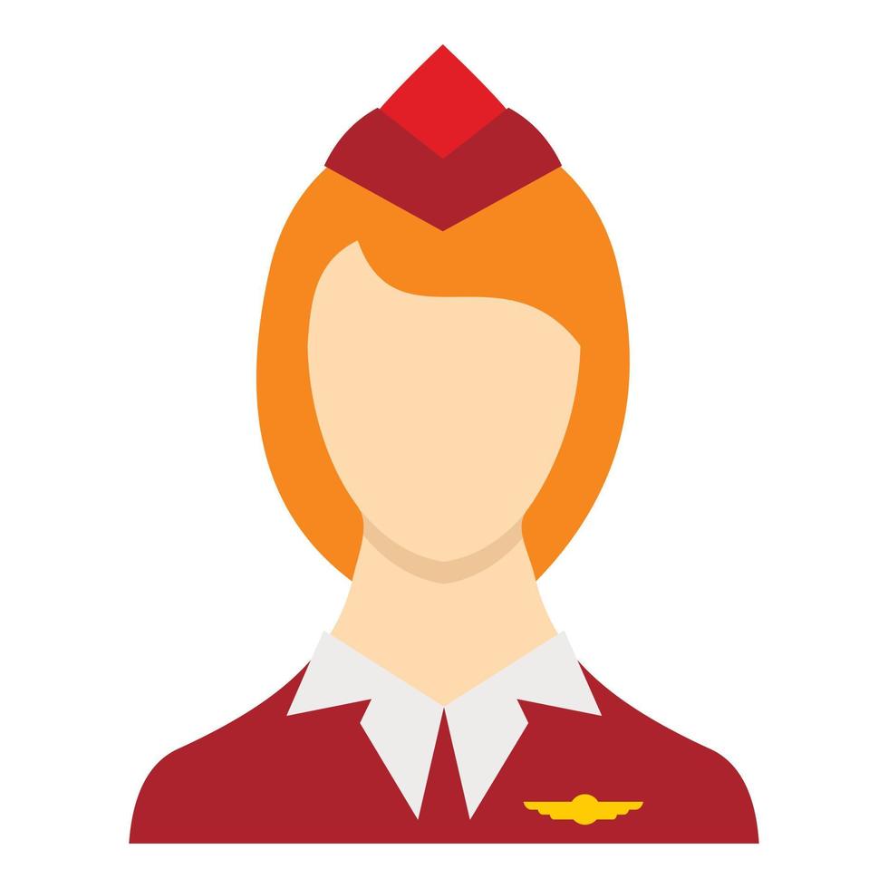 stewardess icoon, vlak stijl vector