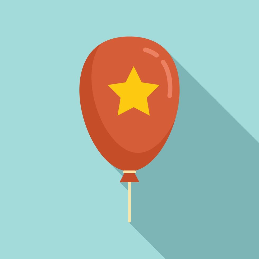 rood ballon ster icoon, vlak stijl vector