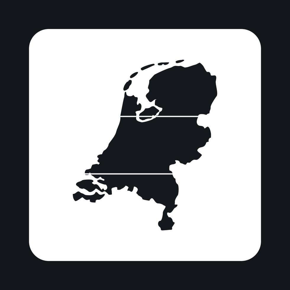 kaart van de Nederland icoon, gemakkelijk stijl vector