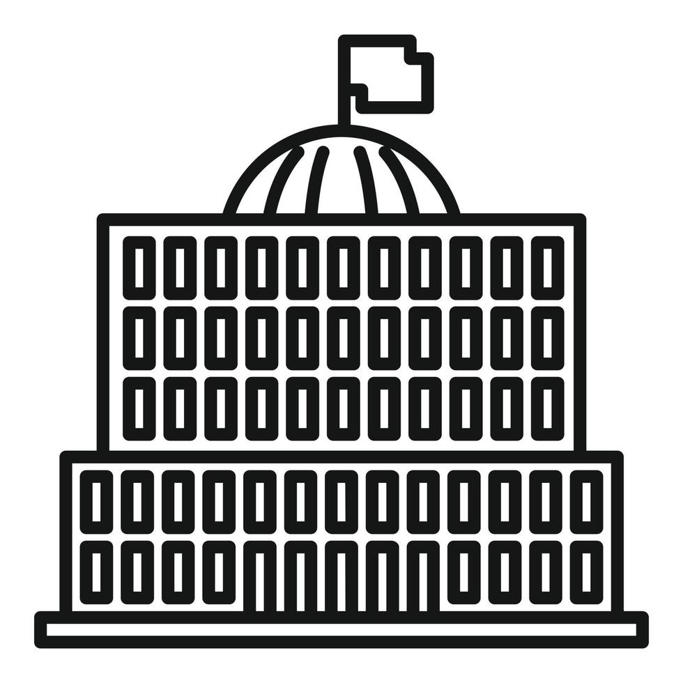 stedelijk parlement icoon, schets stijl vector