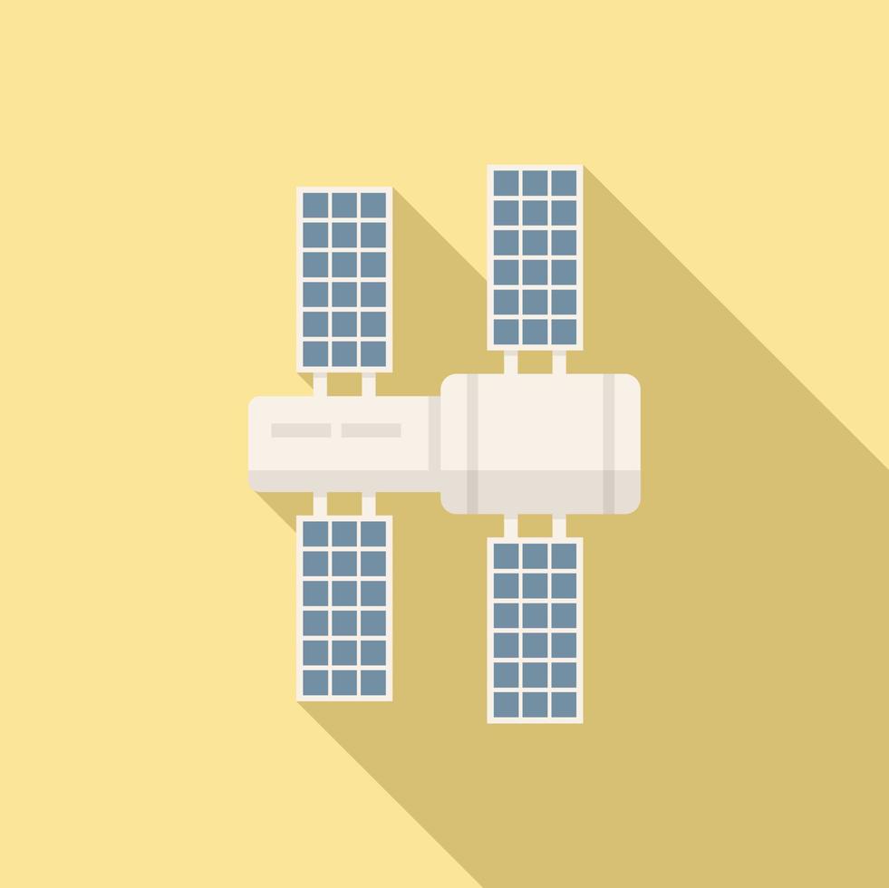 ruimte station icoon vlak vector. Internationale satelliet station vector