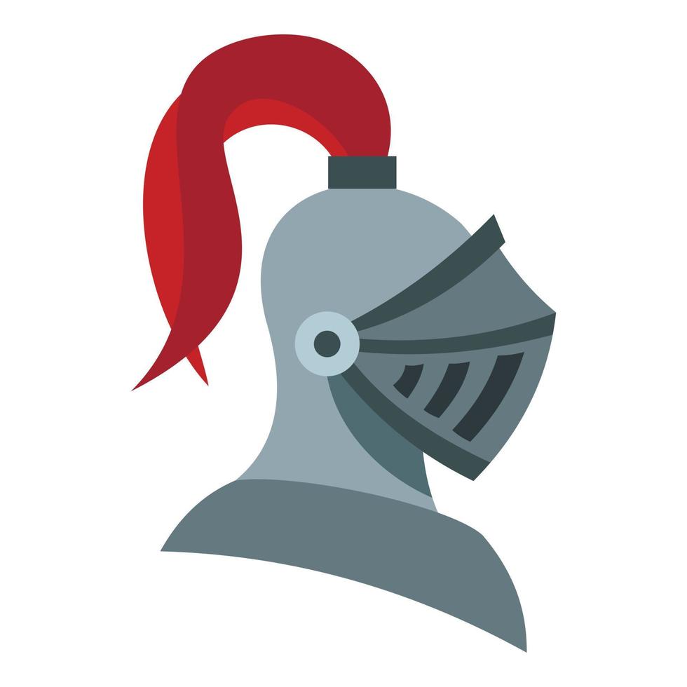 middeleeuws ridder helm icoon, vlak stijl vector