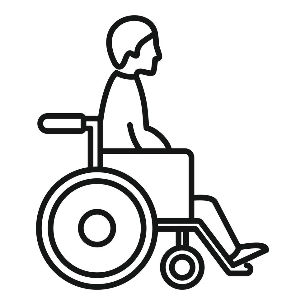 Mens in rolstoel icoon, schets stijl vector