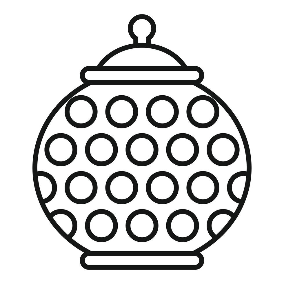 voedsel keramisch pot icoon, schets stijl vector