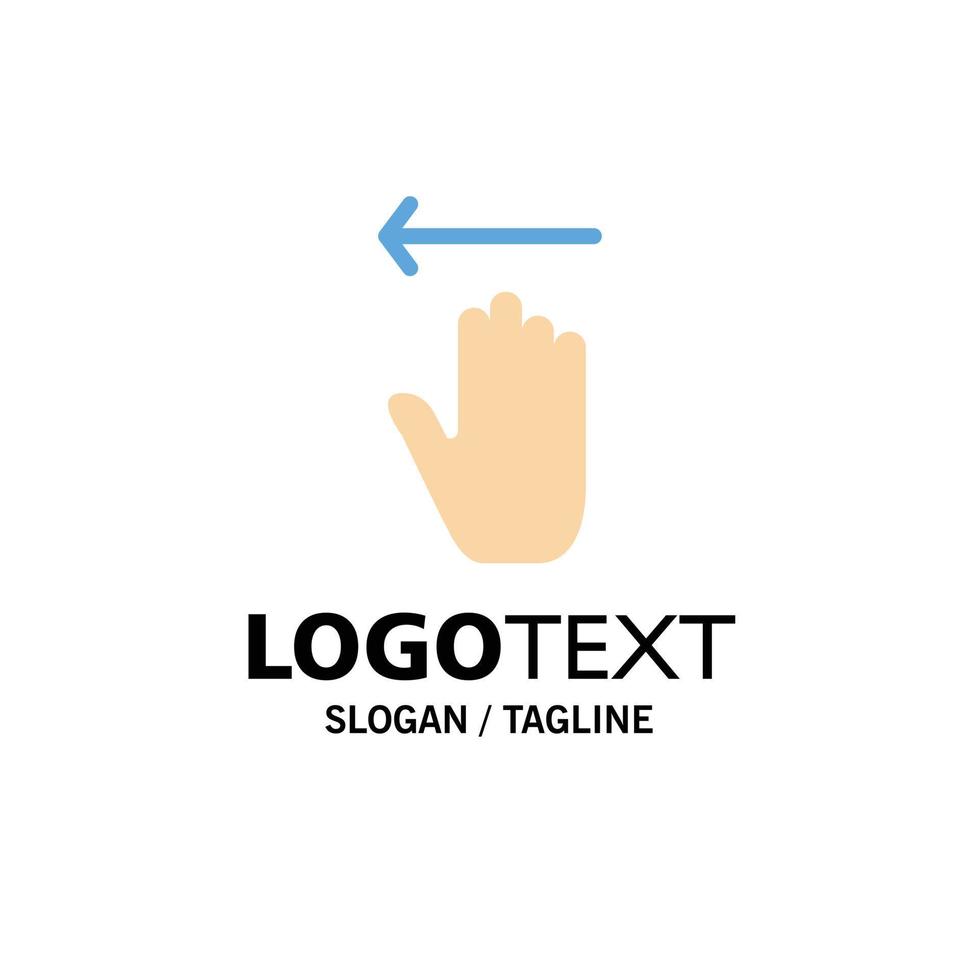 hand- pijl gebaren links bedrijf logo sjabloon vlak kleur vector
