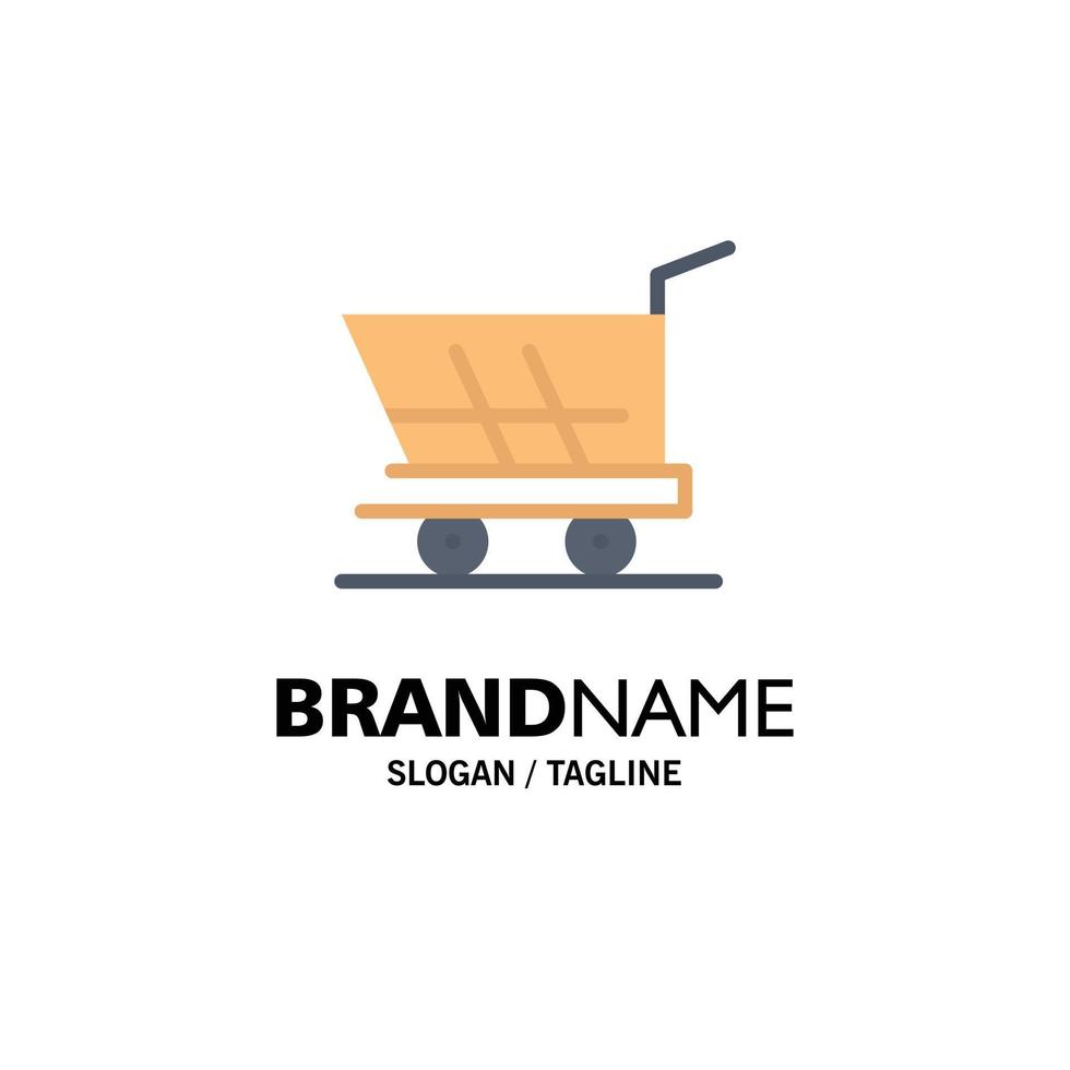 kar trolley boodschappen doen kopen bedrijf logo sjabloon vlak kleur vector