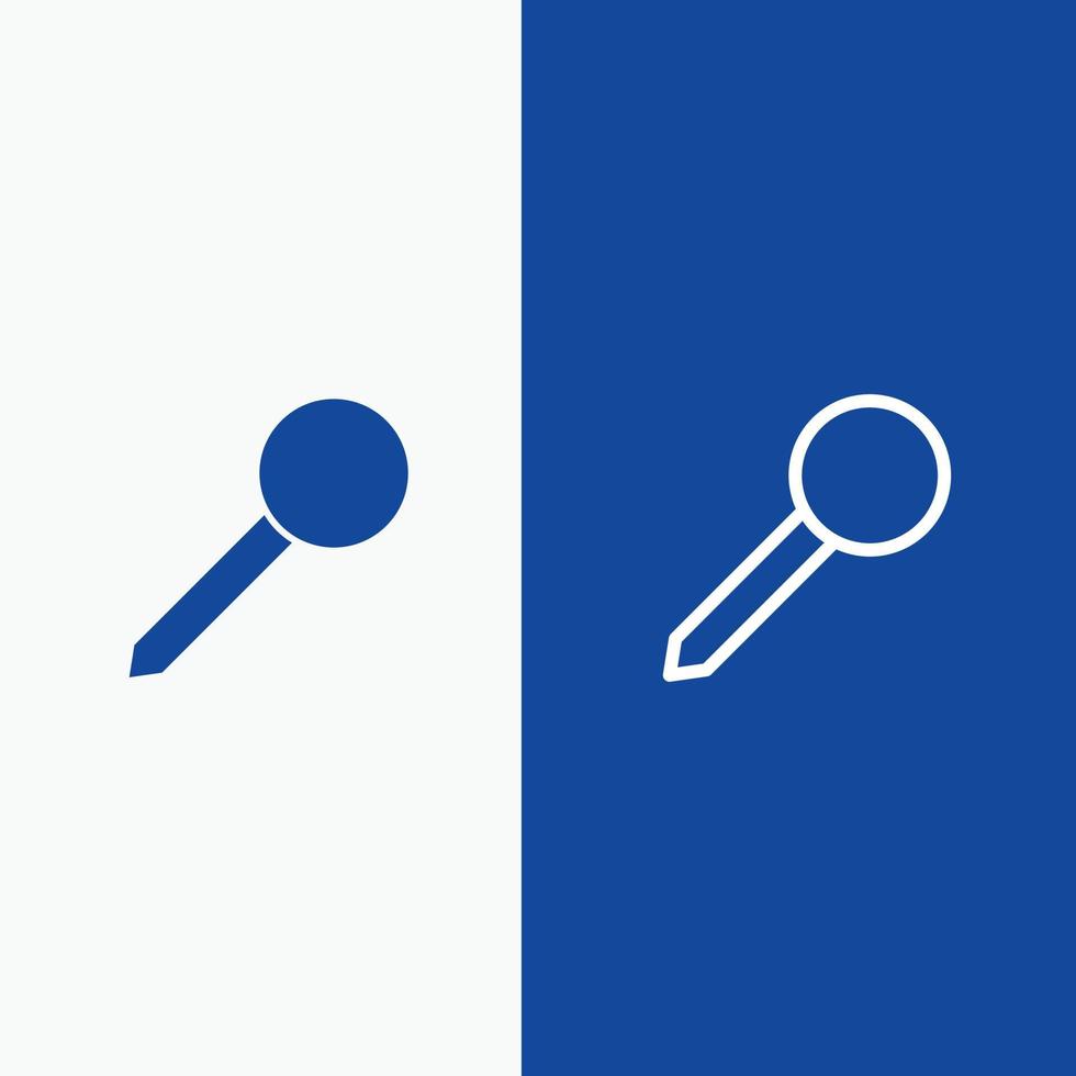 kaart pin markeerstift Mark lijn en glyph solide icoon blauw banier lijn en glyph solide icoon blauw banier vector