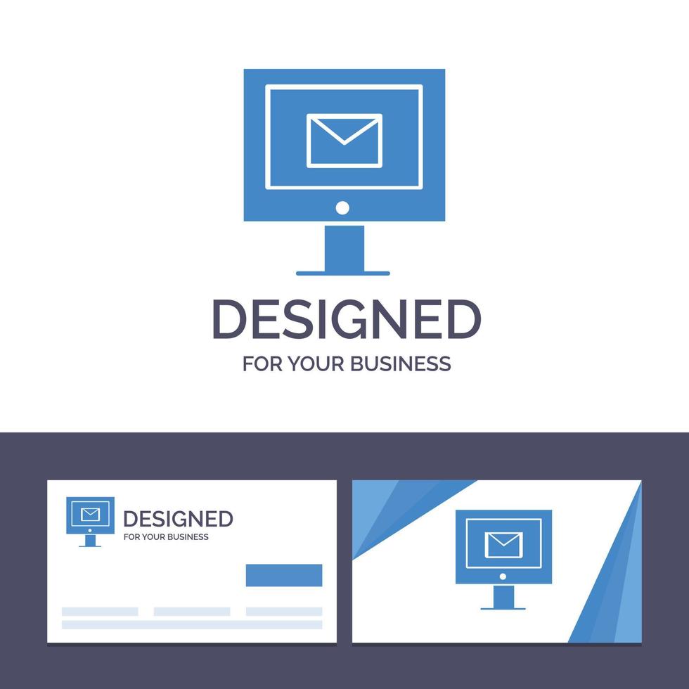 creatief bedrijf kaart en logo sjabloon computer mail babbelen onderhoud vector illustratie
