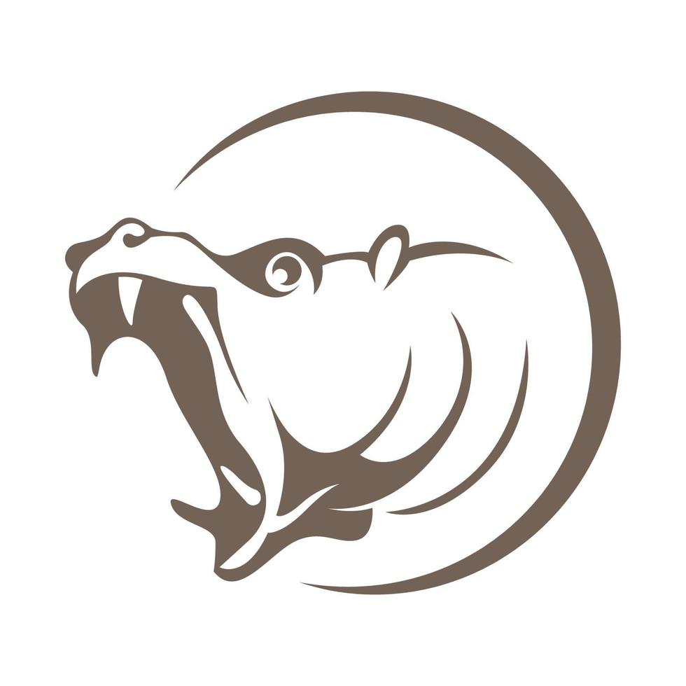 nijlpaard logo icoon ontwerp vector