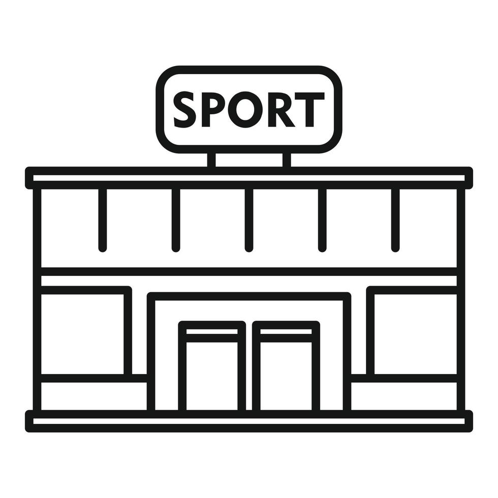 sport Sportschool gebouw icoon, schets stijl vector