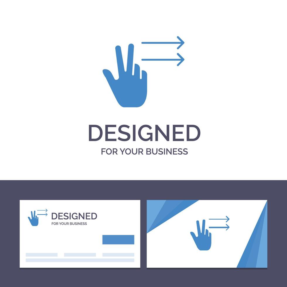 creatief bedrijf kaart en logo sjabloon vingers gebaar Rechtsaf vector illustratie