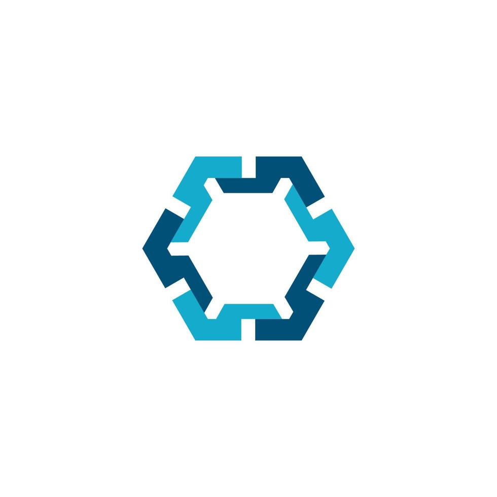 zeshoek logo bedrijf vector icoon