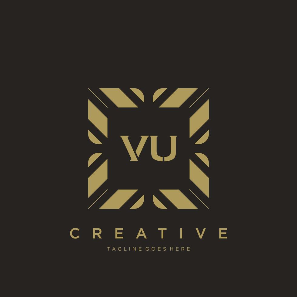 vu eerste brief luxe ornament monogram logo sjabloon vector