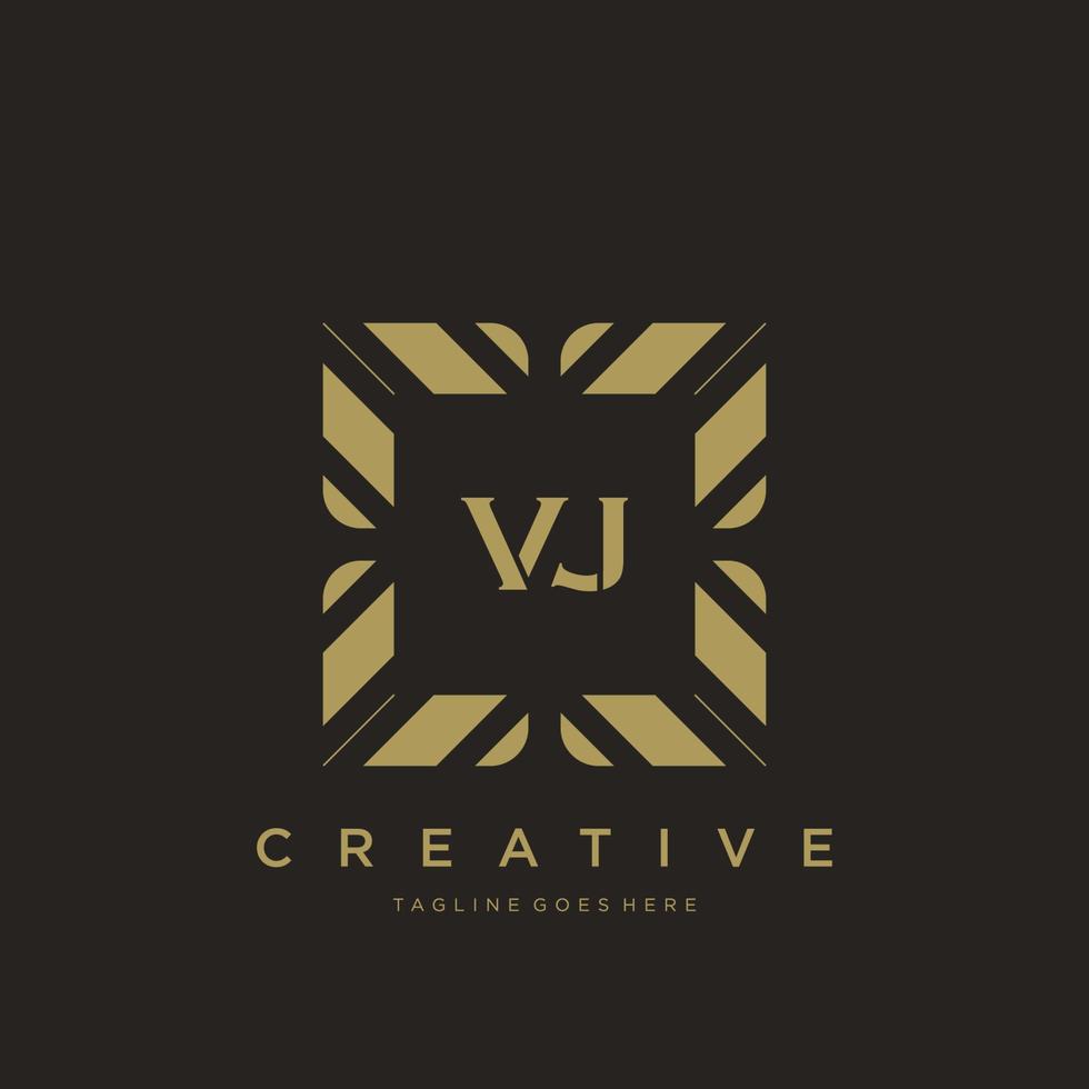 vj eerste brief luxe ornament monogram logo sjabloon vector