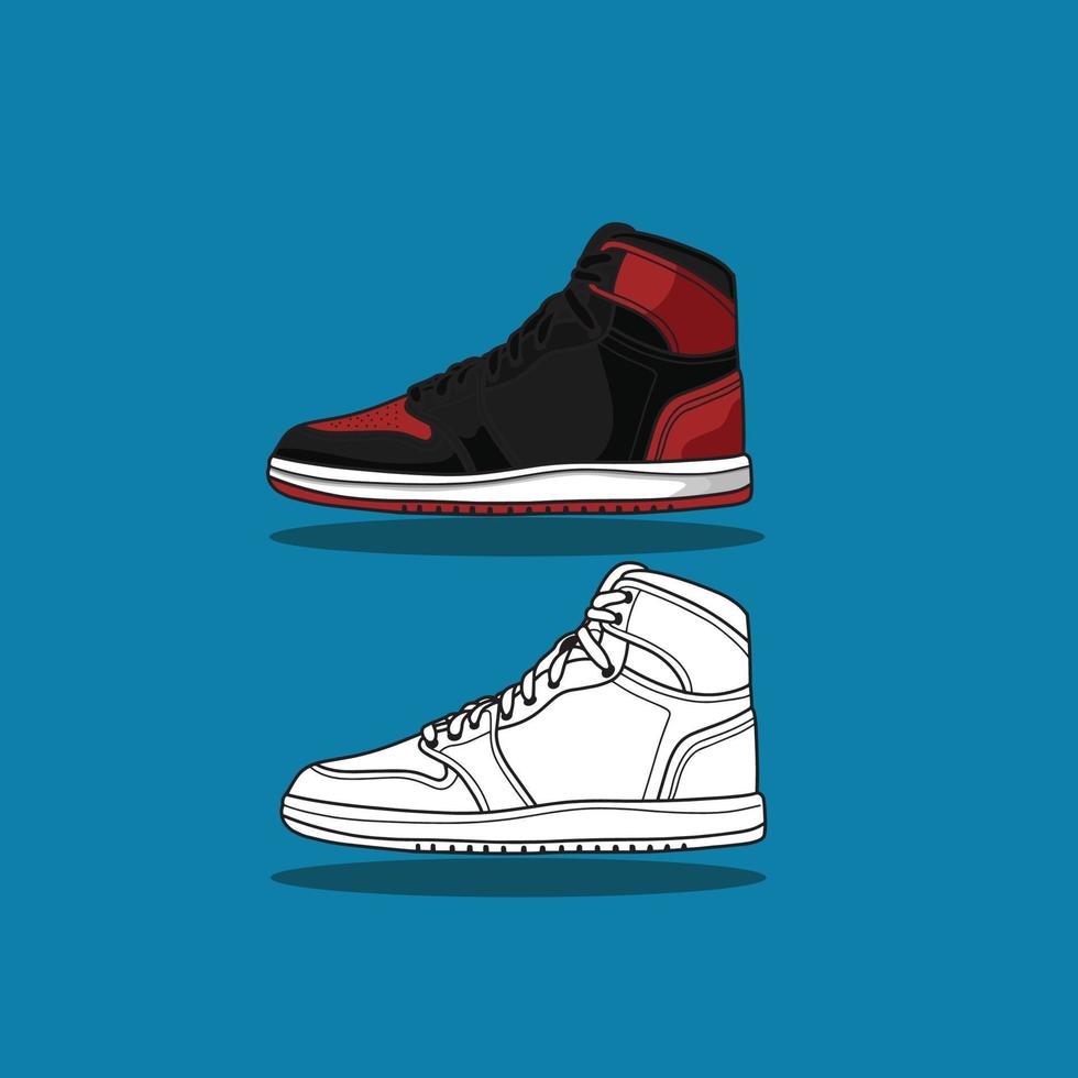 sneaker schoen . concept. vlak ontwerp. vector illustratie. sportschoenen in vlak stijl. sportschoenen kant visie. mode sportschoenen.