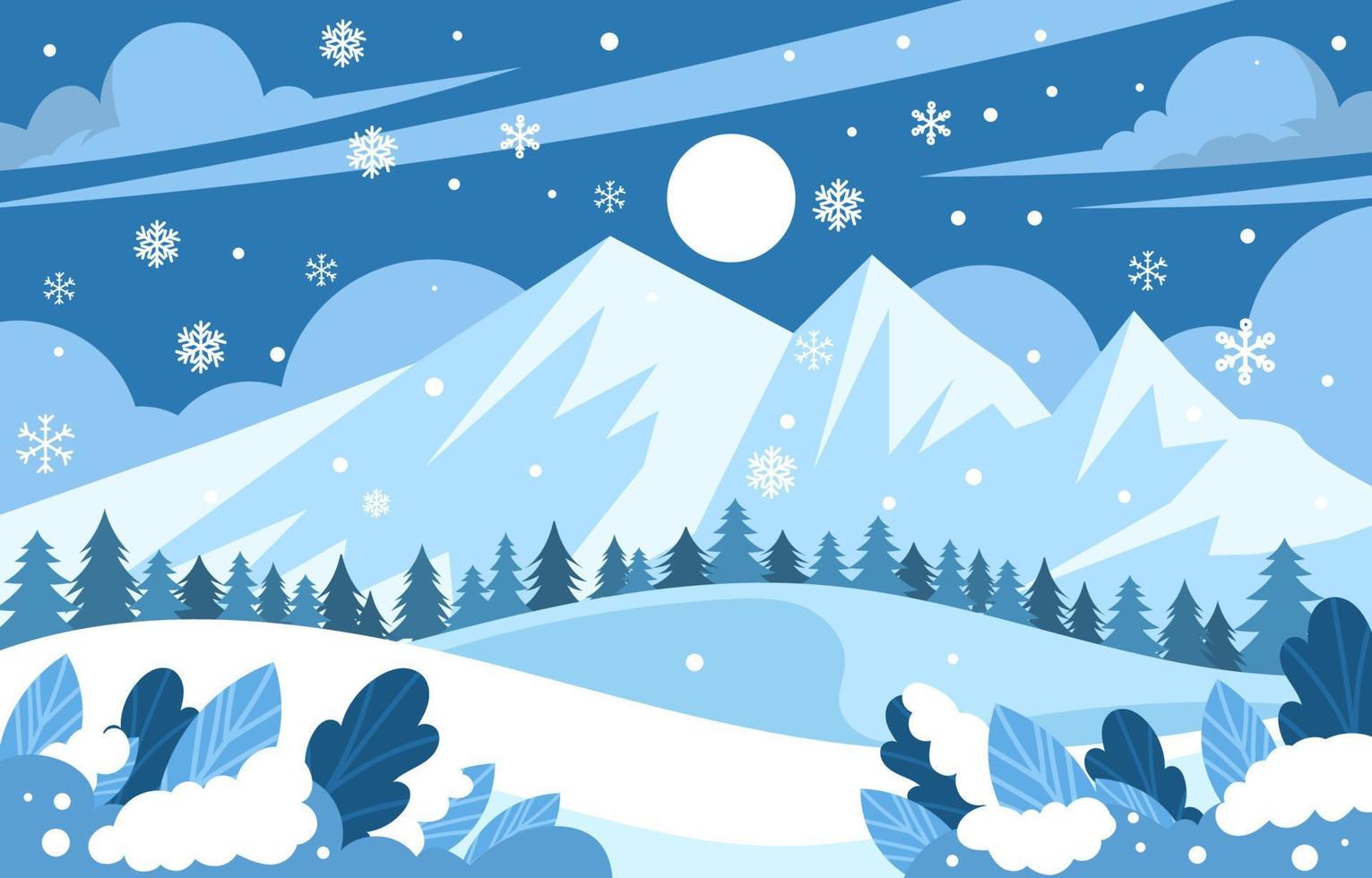 vlak winter natuur landschap achtergrond vector