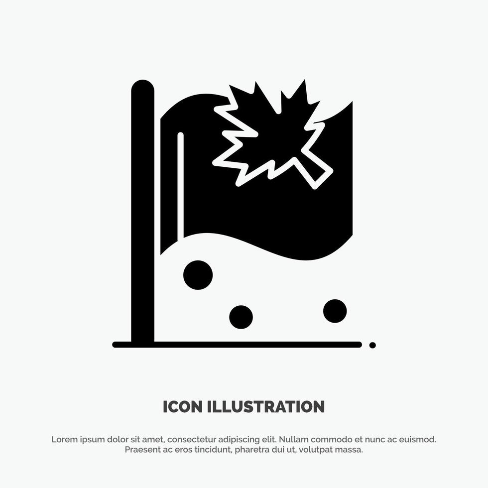 vlag Canada blad teken solide glyph icoon vector