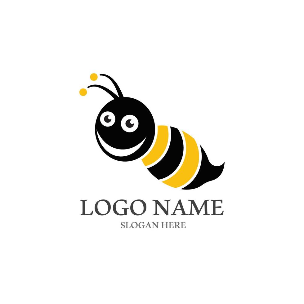 bijen logo vector pictogram illustratie