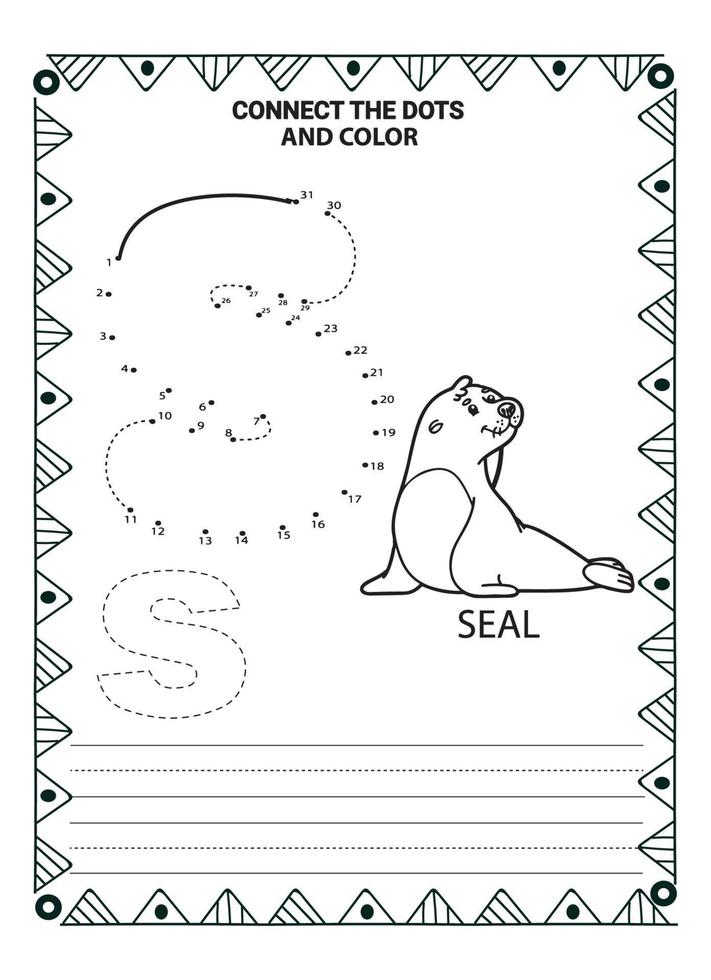 alfabet Doen naar punt en kleur bladzijde voor kinderen en peuters vector