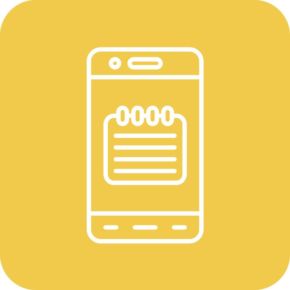 mobiel Notitie lijn ronde hoek achtergrond pictogrammen vector