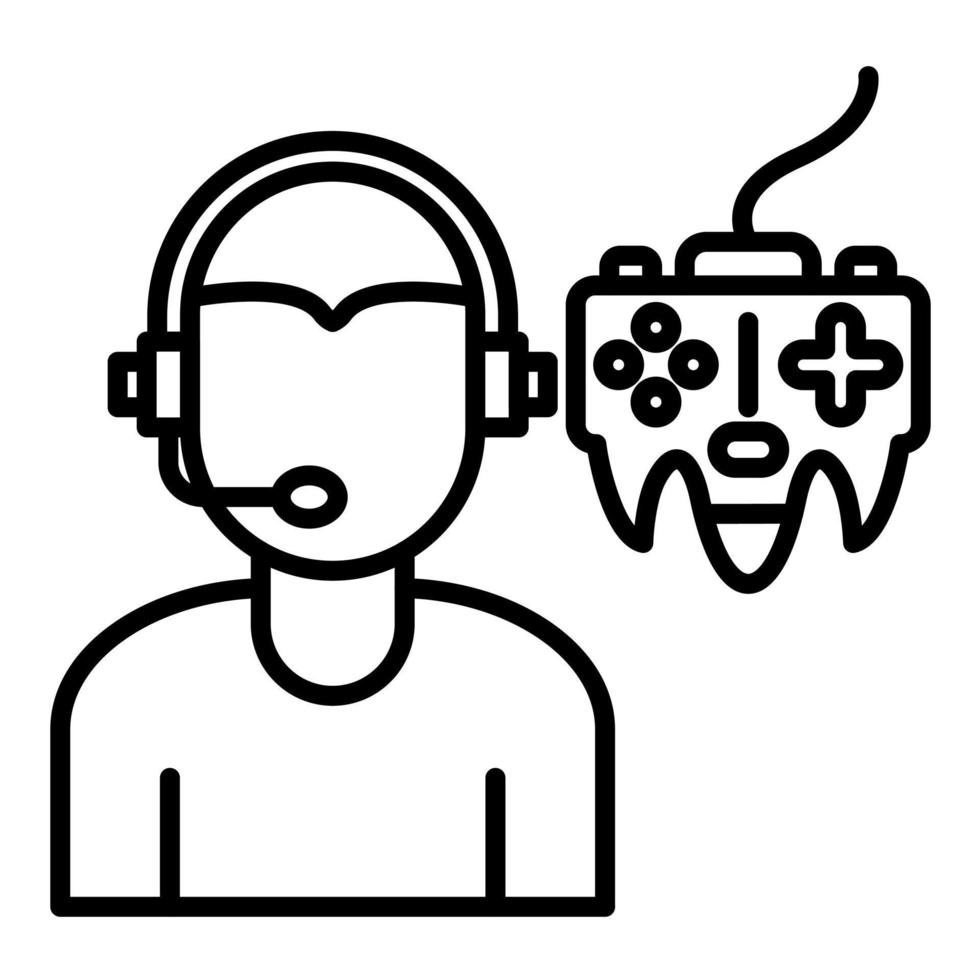 gamer lijn icoon vector