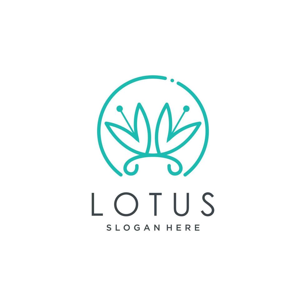 lotus schoonheid logo ontwerp met creatief concept vector