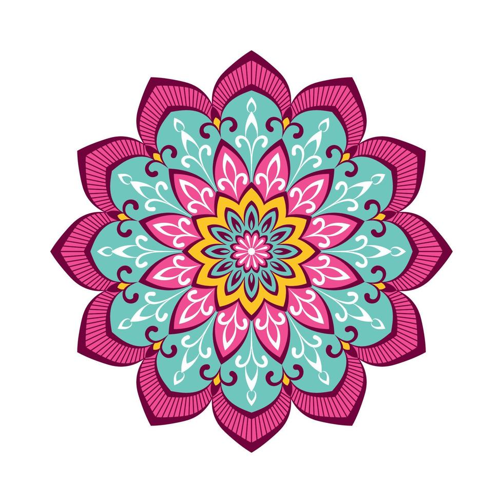 kleurrijke mandala met bloemenornament vector