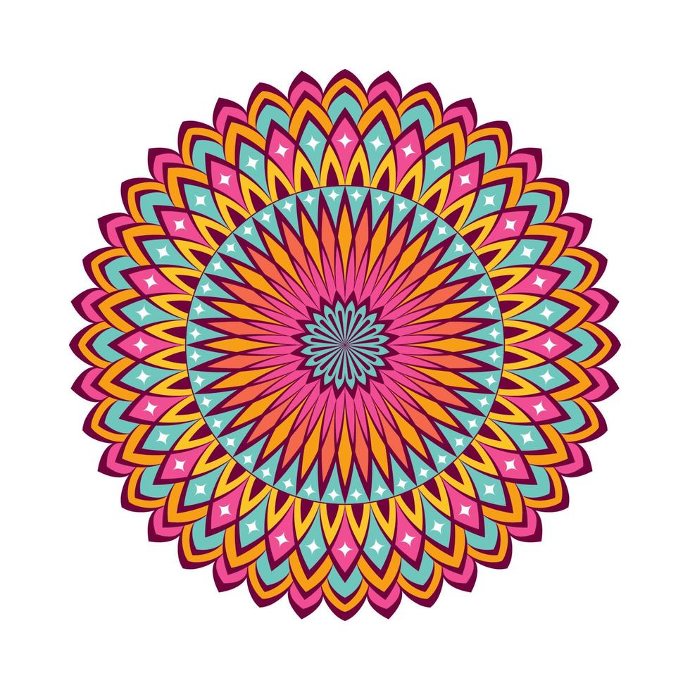 kleurrijke mandala met bloemenornament vector