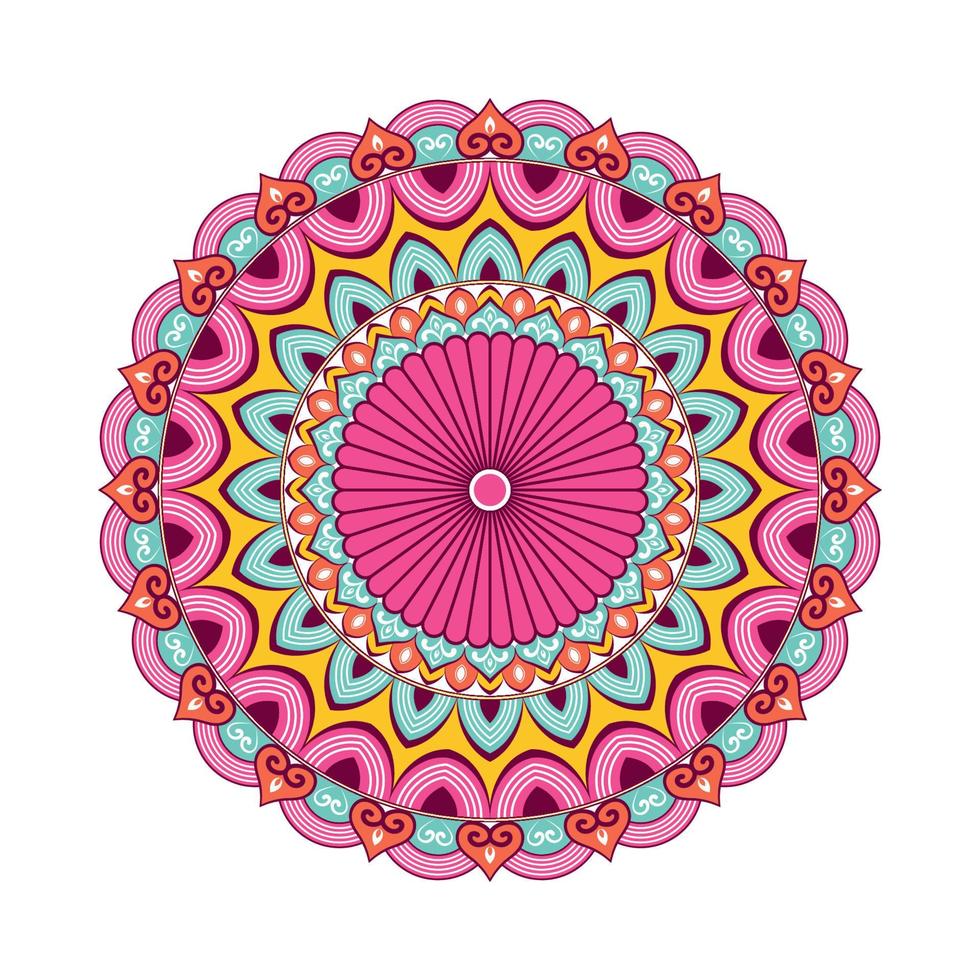 kleurrijke mandala met bloemenornament vector