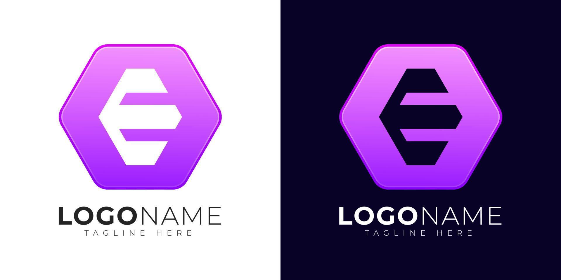 eerste brief e logo vector ontwerp sjabloon. modern brief e logo icoon met kleurrijk geometrie vorm geven aan.