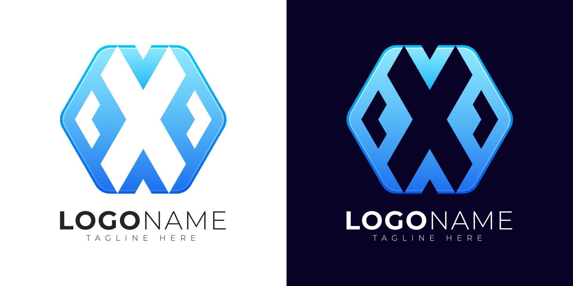 brief X logo vector ontwerp sjabloon. modern brief X logo icoon met kleurrijk geometrie vorm geven aan.