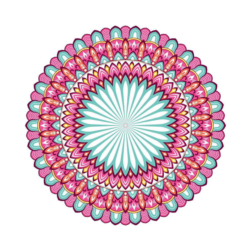 kleurrijke mandala met bloemenornament vector