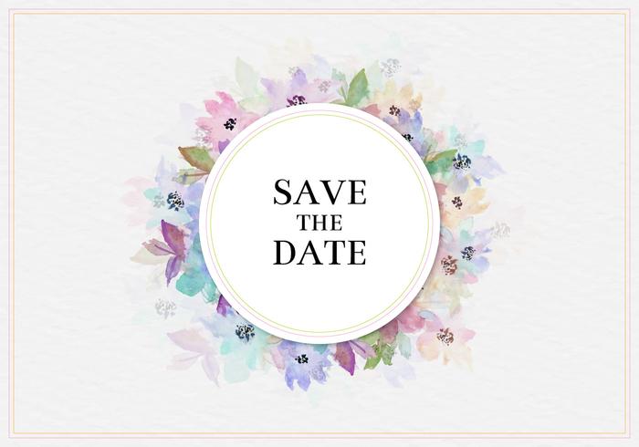 Gratis Vector Save The Date Aquarel Floral Frame