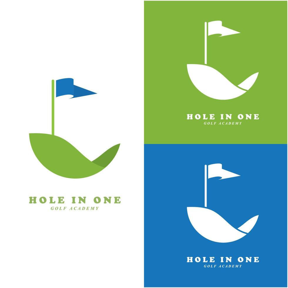 golf logo en vector met leuze sjabloon