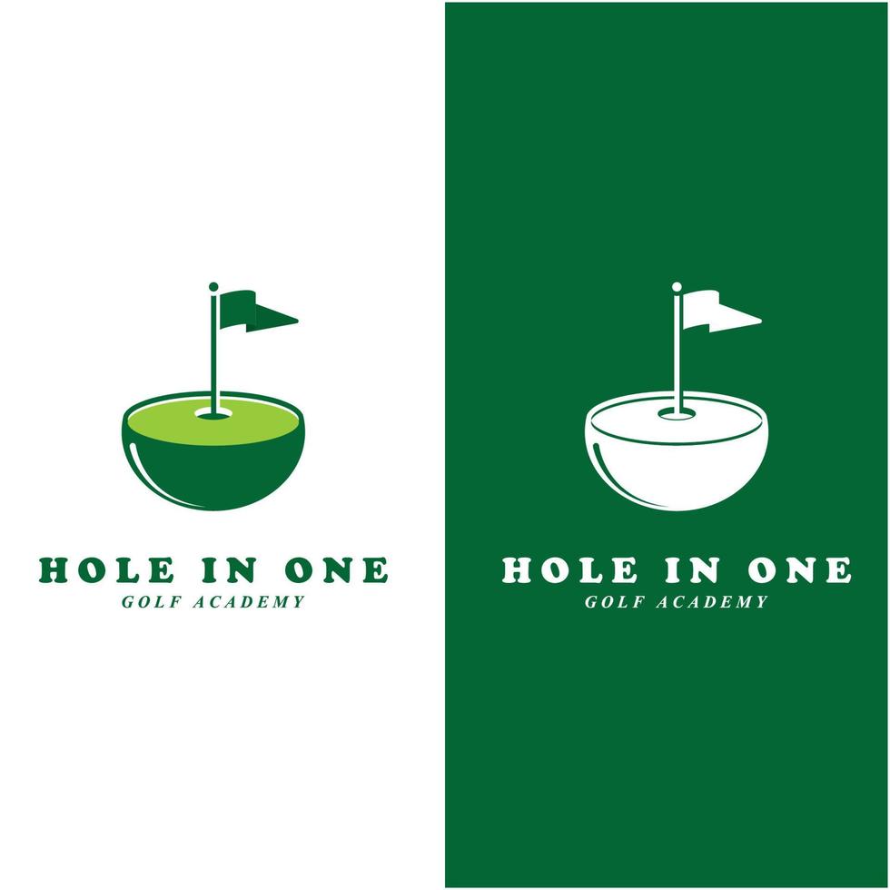 golf logo en vector met leuze sjabloon