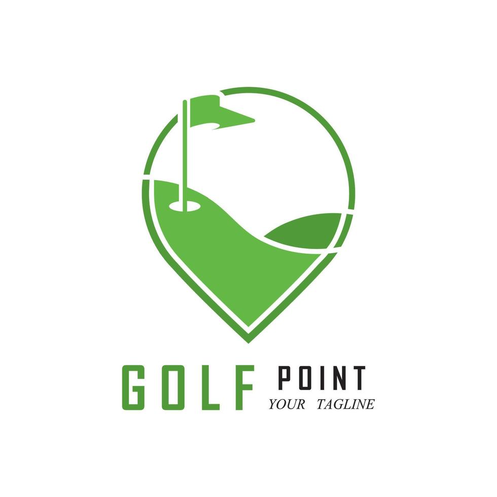 golf logo en vector met leuze sjabloon