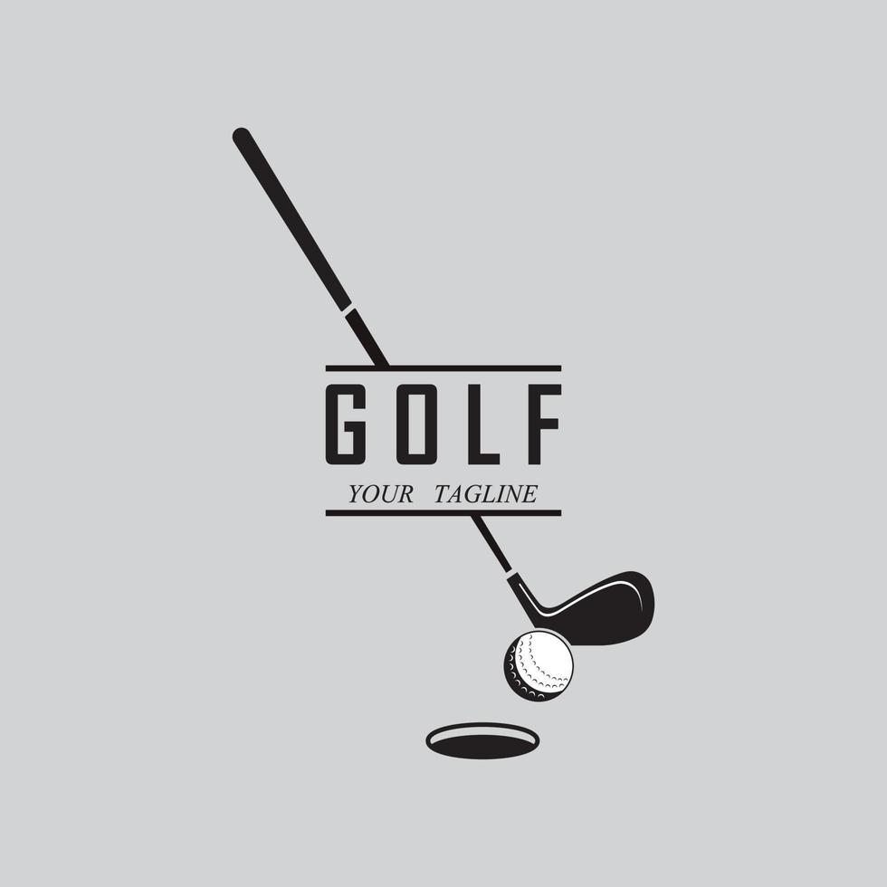 golf logo en vector met leuze sjabloon