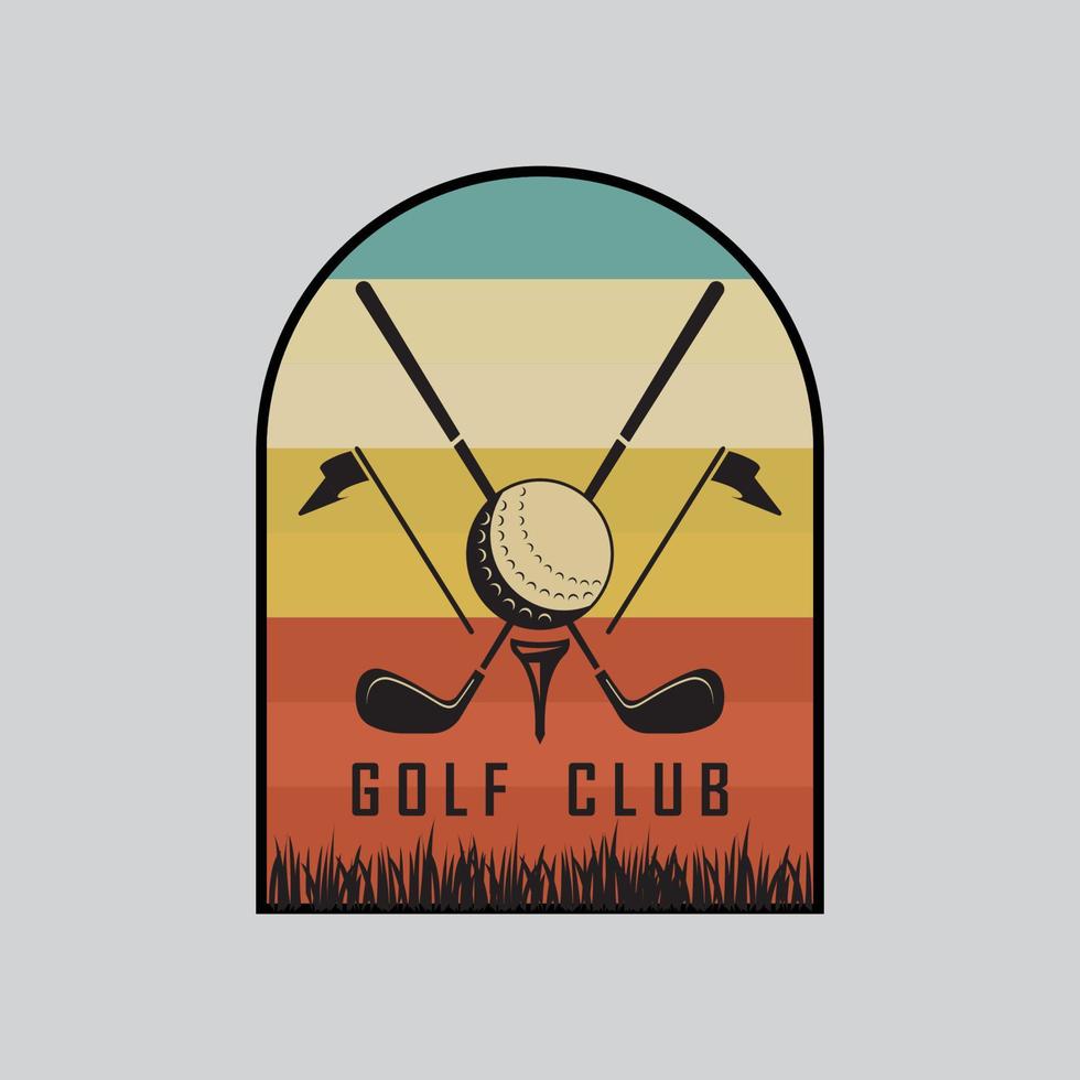 golf logo en vector met leuze sjabloon