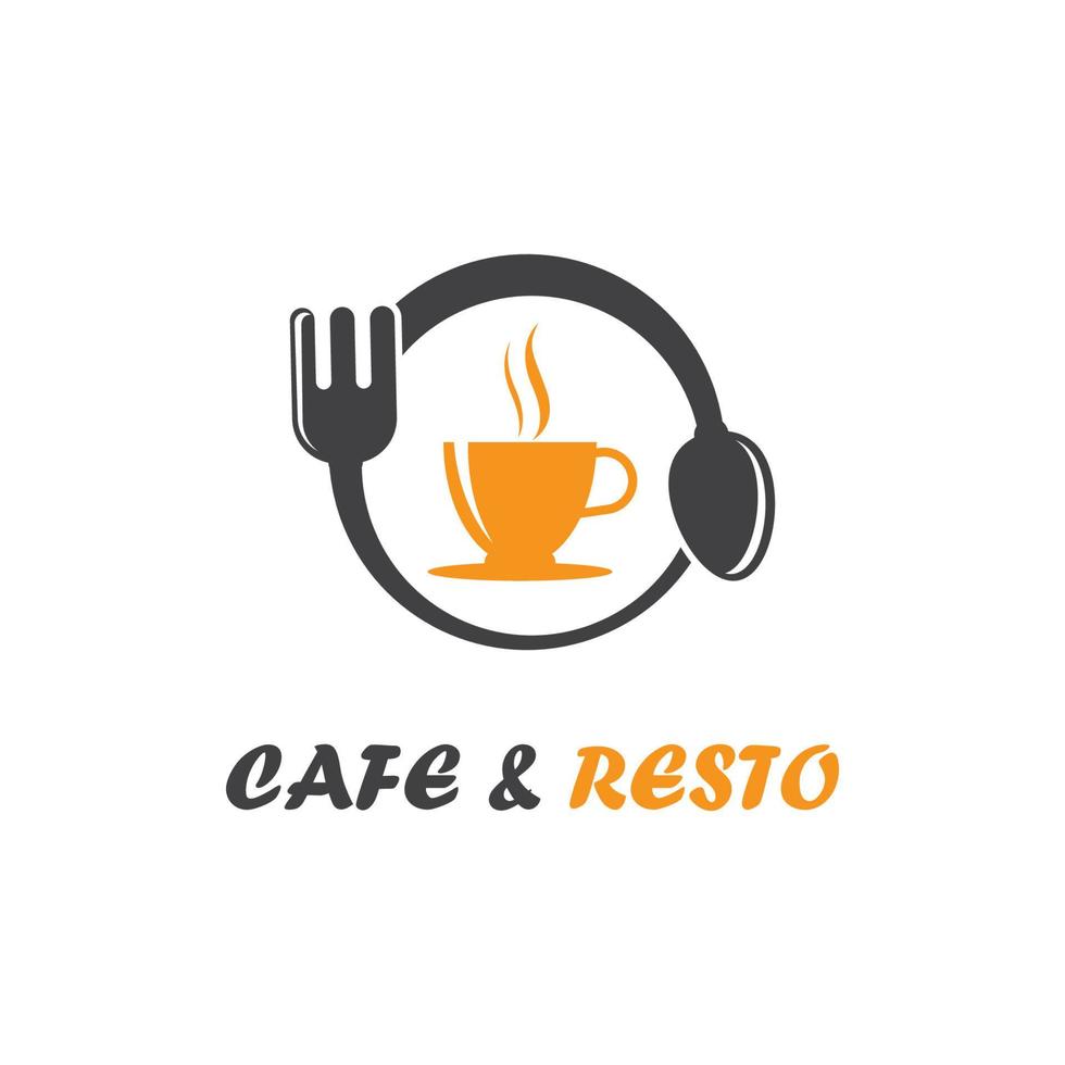 cafe en resto logo vector