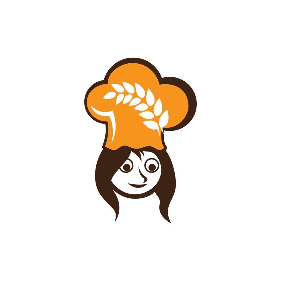 vrouw chef logo vector