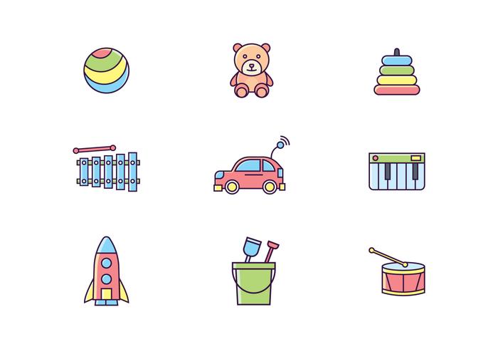 Kleurrijke Toys Icons vector