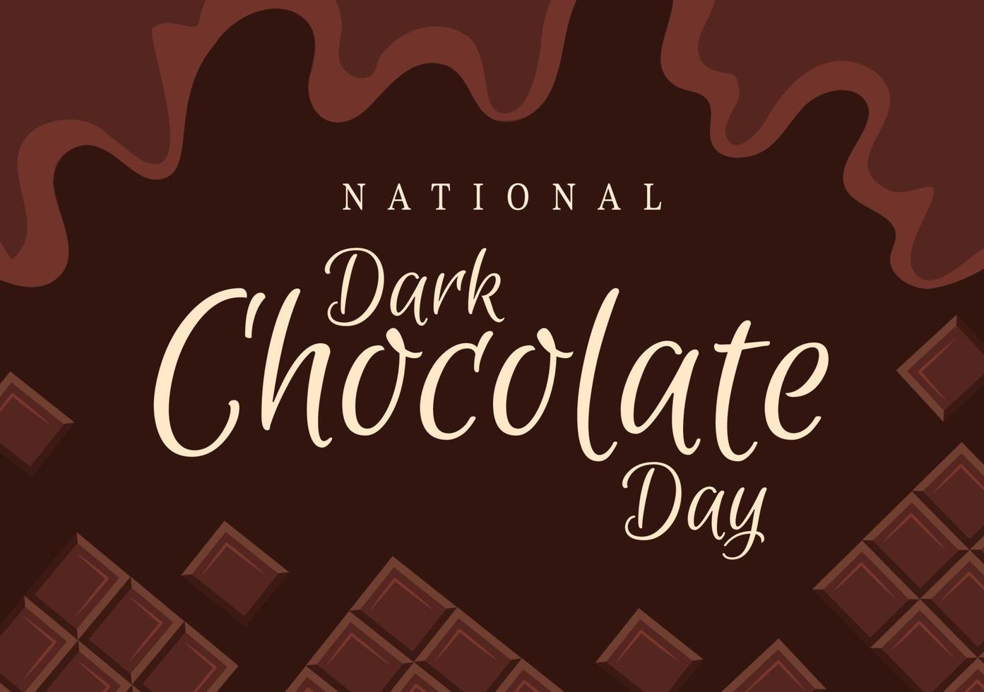 wereld donker chocola dag Aan februari 1e voor de Gezondheid en geluk dat Choco brengt in vlak stijl tekenfilm hand- getrokken Sjablonen illustratie vector