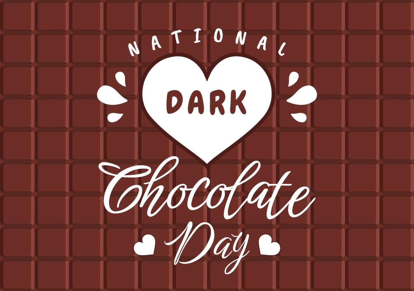 wereld donker chocola dag Aan februari 1e voor de Gezondheid en geluk dat Choco brengt in vlak stijl tekenfilm hand- getrokken Sjablonen illustratie vector