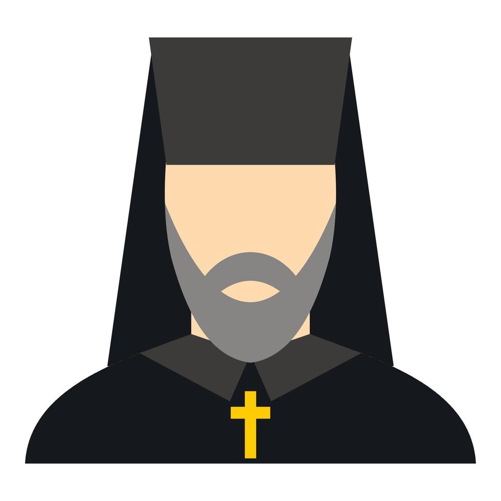 orthodox priester icoon, vlak stijl vector