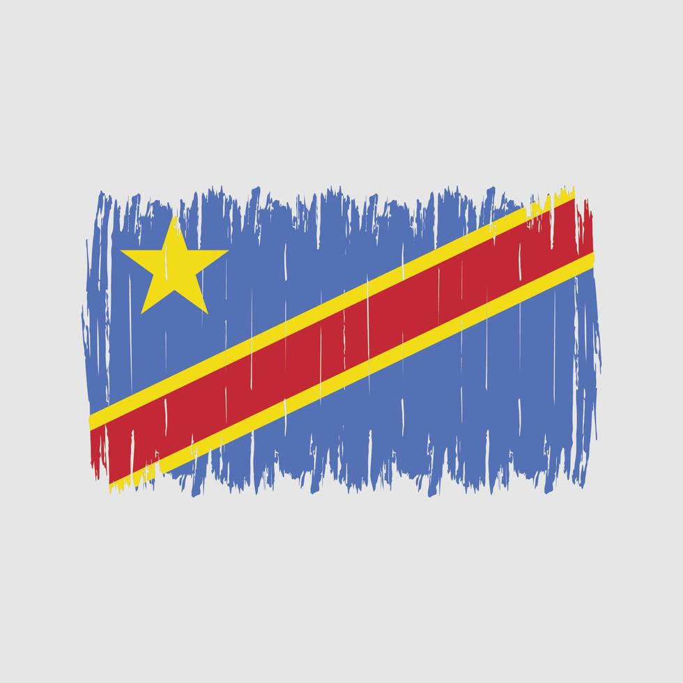 republiek congo vlag borstel vector