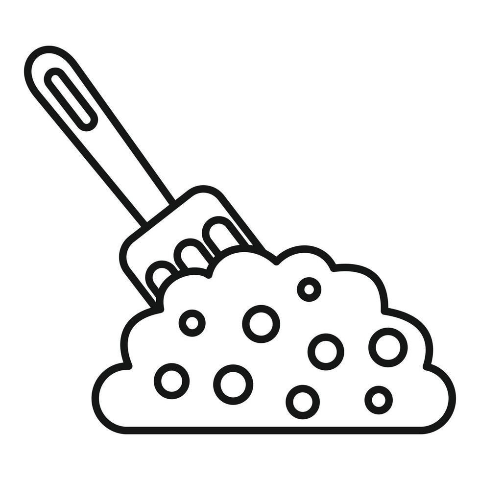 hand- vork bodem icoon, schets stijl vector