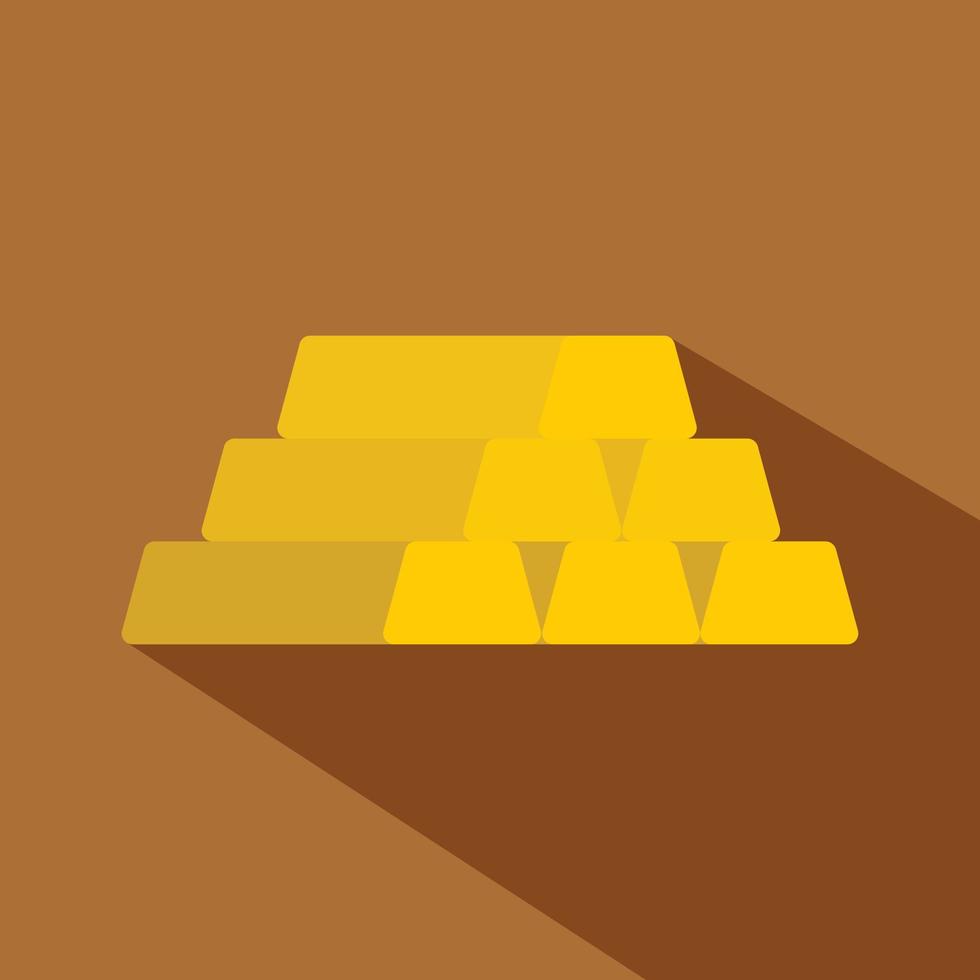 goud bar icoon, vlak stijl vector