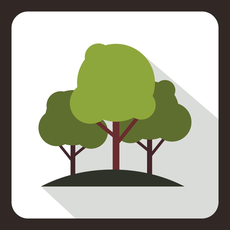 groen bomen icoon, vlak stijl vector